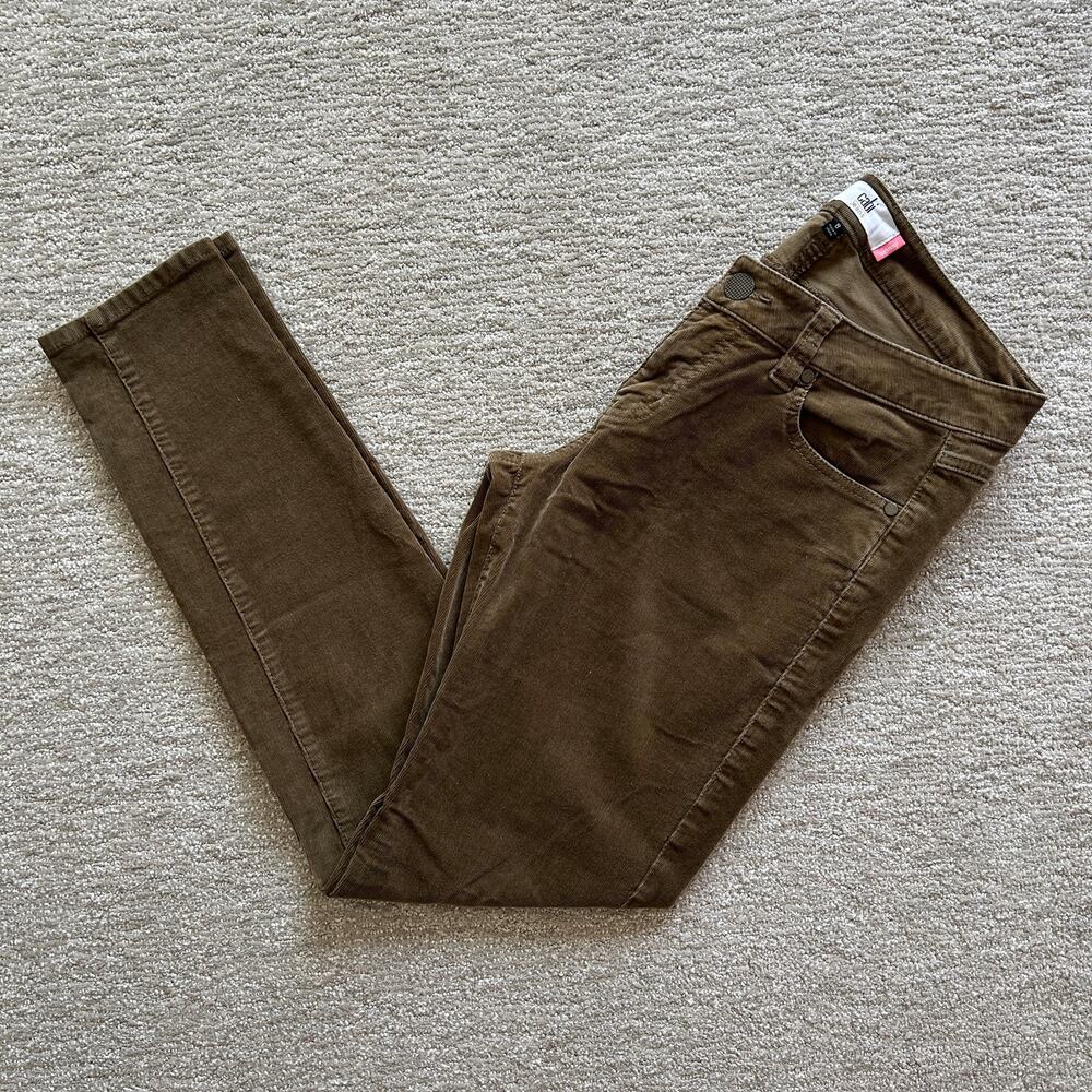 CAbi Mocha Brown Mid Rise Corduroy Five Pocket Stretch Soft Skinny Pants Size 8